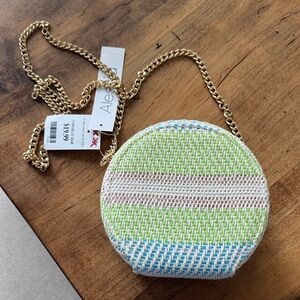 Green and Blue Woven Mini Bag